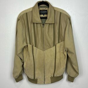 Maxini Collezione Vintage Leather Full Zip Jacket With Pockets Size M